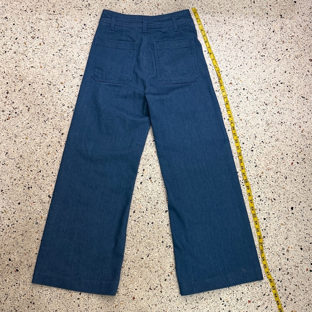 Zara high rise waist wide leg pocket front stretch jeans 6 - Picture 8 of 8
